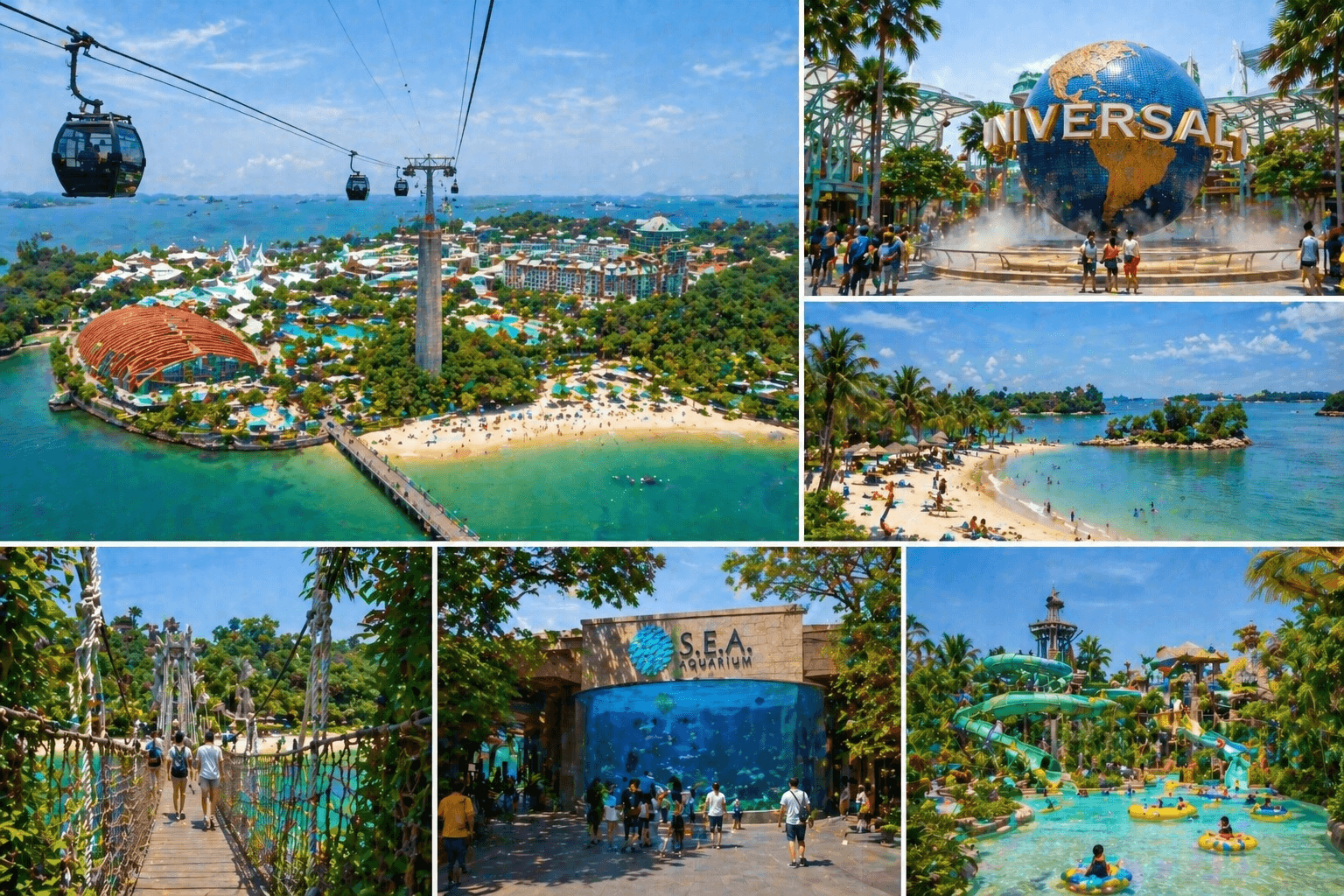 Singapore itinerary 5 days day 2 Sentosa Island adventure with beaches cable car and attractions