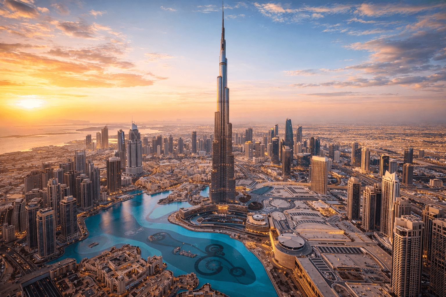 Dubai skyline with Burj Khalifa and Downtown views showcasing top things to do in UAE