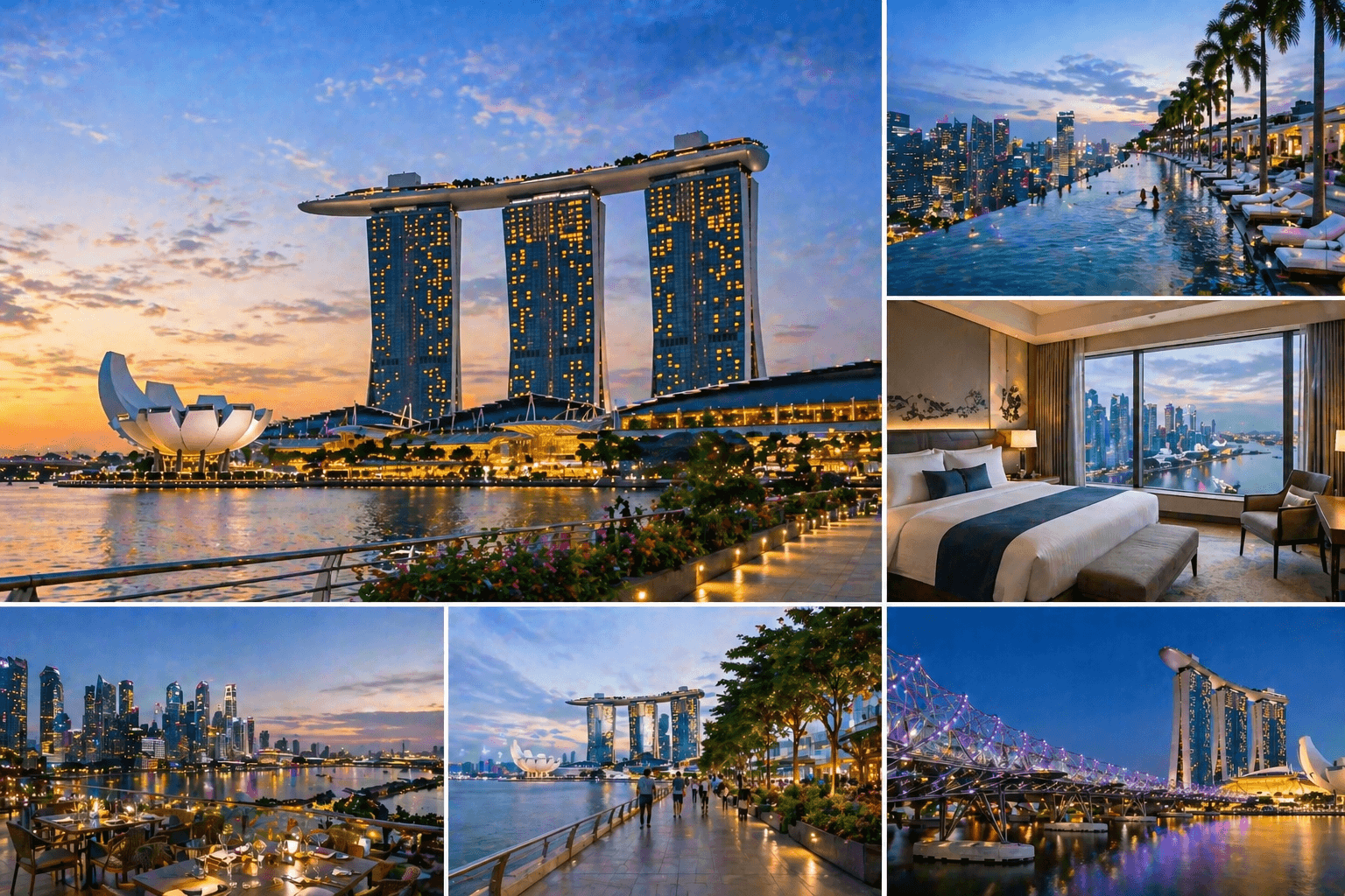 where to stay in Singapore Marina Bay with skyline views luxury hotels and waterfront attractions
