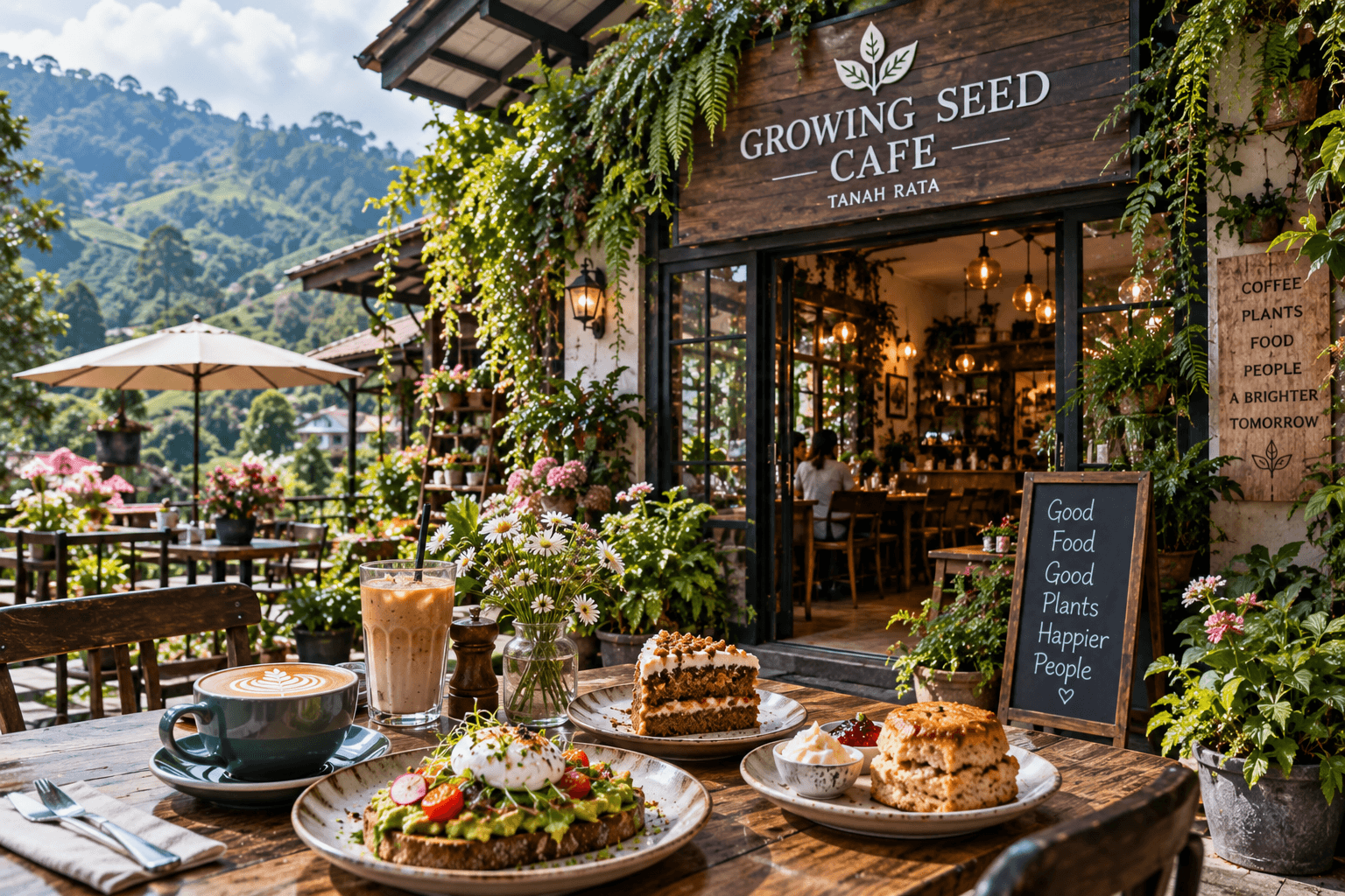 Coffee, brunch and pastries at Growing Seed Cafe in Tanah Rata